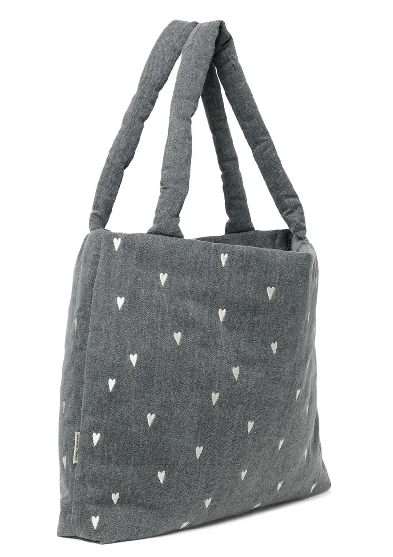 Tasche 'Grey Denim Mom-Bag' Hearts