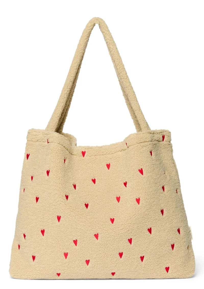 Tasche 'Teddy Mom-Bag' Ecru Hearts