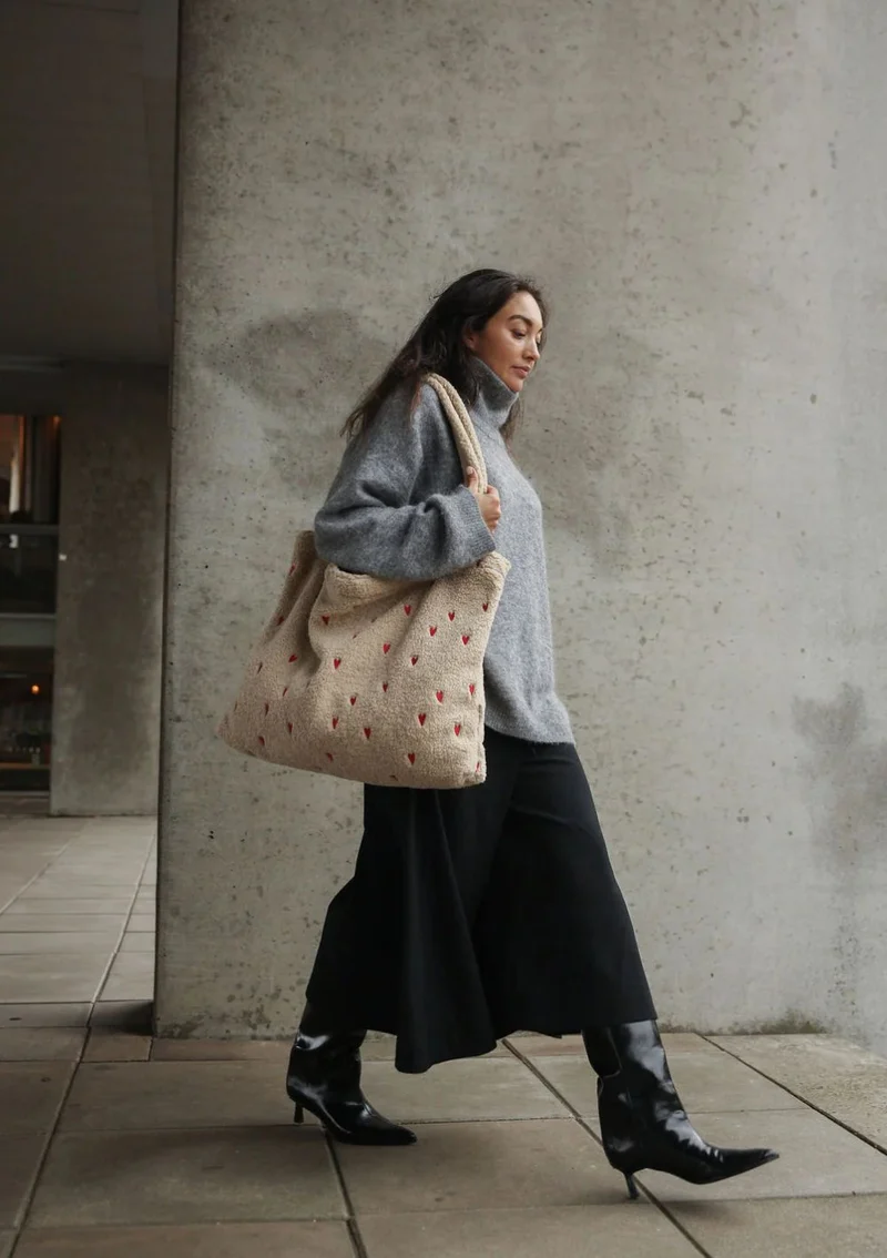 Tasche 'Teddy Mom-Bag' Ecru Hearts