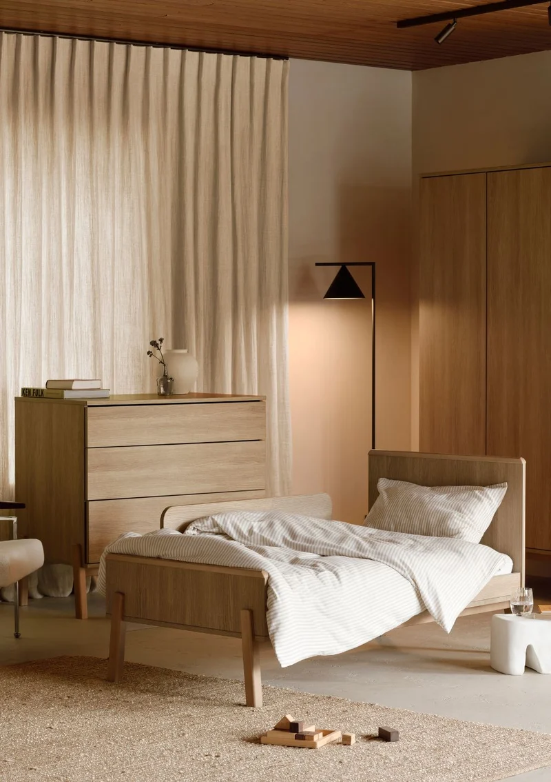 2-in-1 Bett 'Ashi' Honey Ash 140 x 70 cm