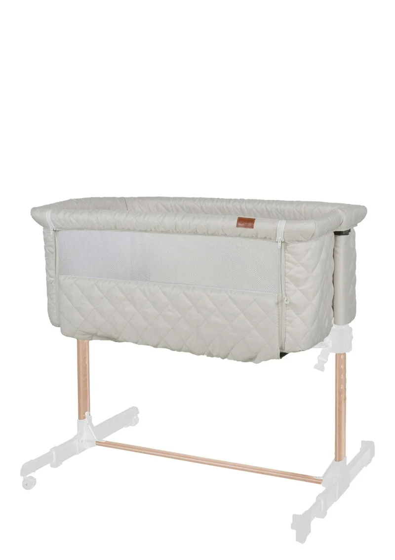 Beistellbett 'Side by Side' Natural Quilted Clay 84 x 50 cm