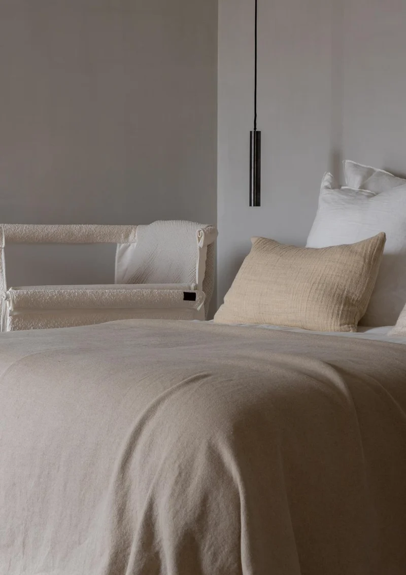 Beistellbett 'Side by Side' Natural Bouclé Cream 84 x 50 cm