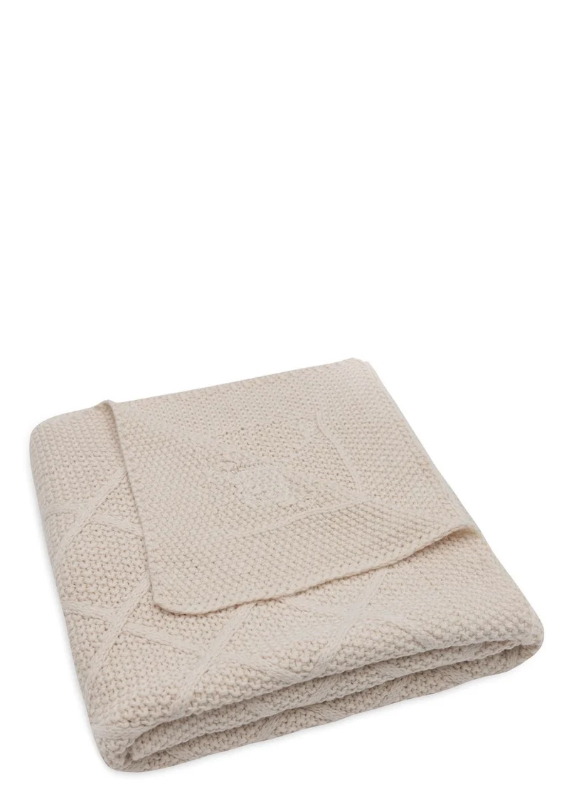 Decke Wiege 'Check Knit' Oatmeal 100 x 75 cm