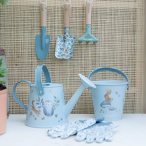 Blauer Little Dutch Garteneimer "Forest Friends" aus Metall