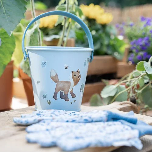 Blauer Little Dutch Garteneimer "Forest Friends" aus Metall
