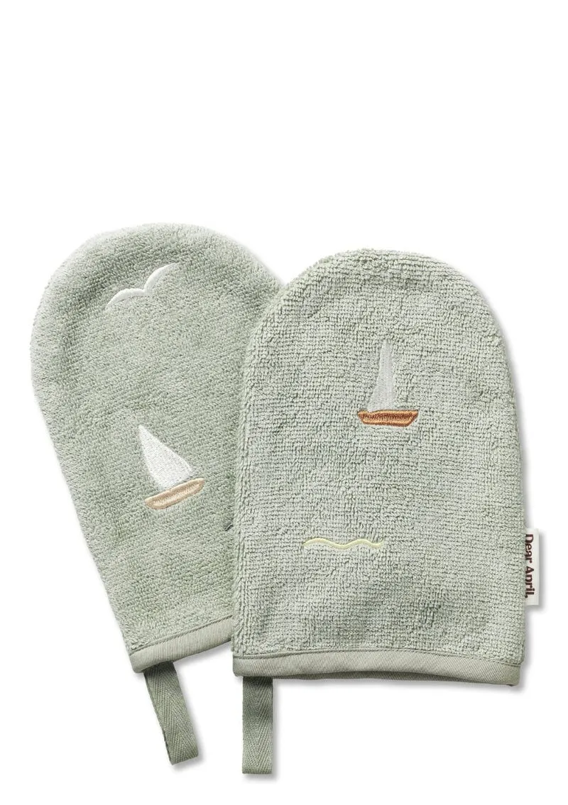 2er-Set Waschlappen 'Paw' Sailboats