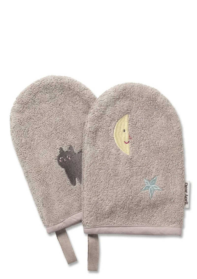 2er-Set Waschlappen 'Paw' Moon Cat