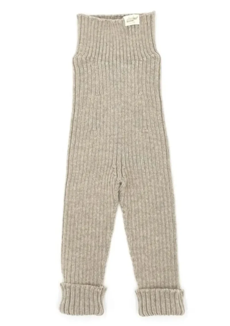 Merino Babyleggings zum Mitwachsen Beige