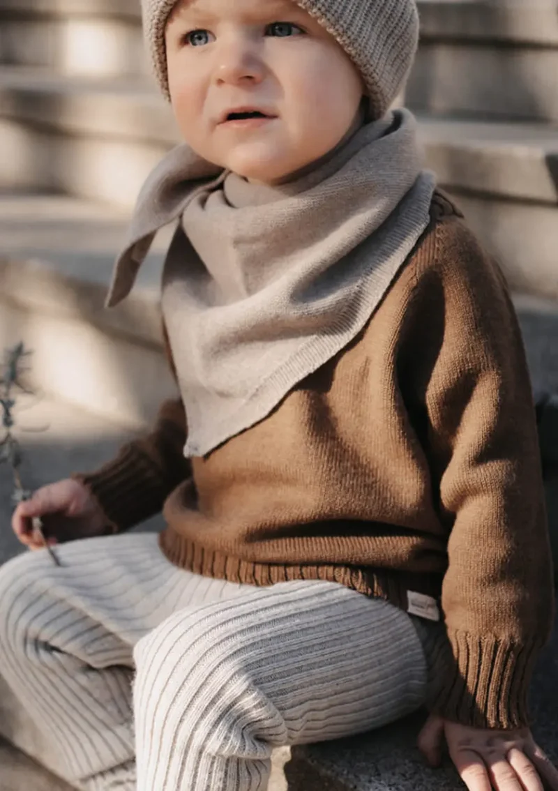 Merino Babyleggings zum Mitwachsen Beige