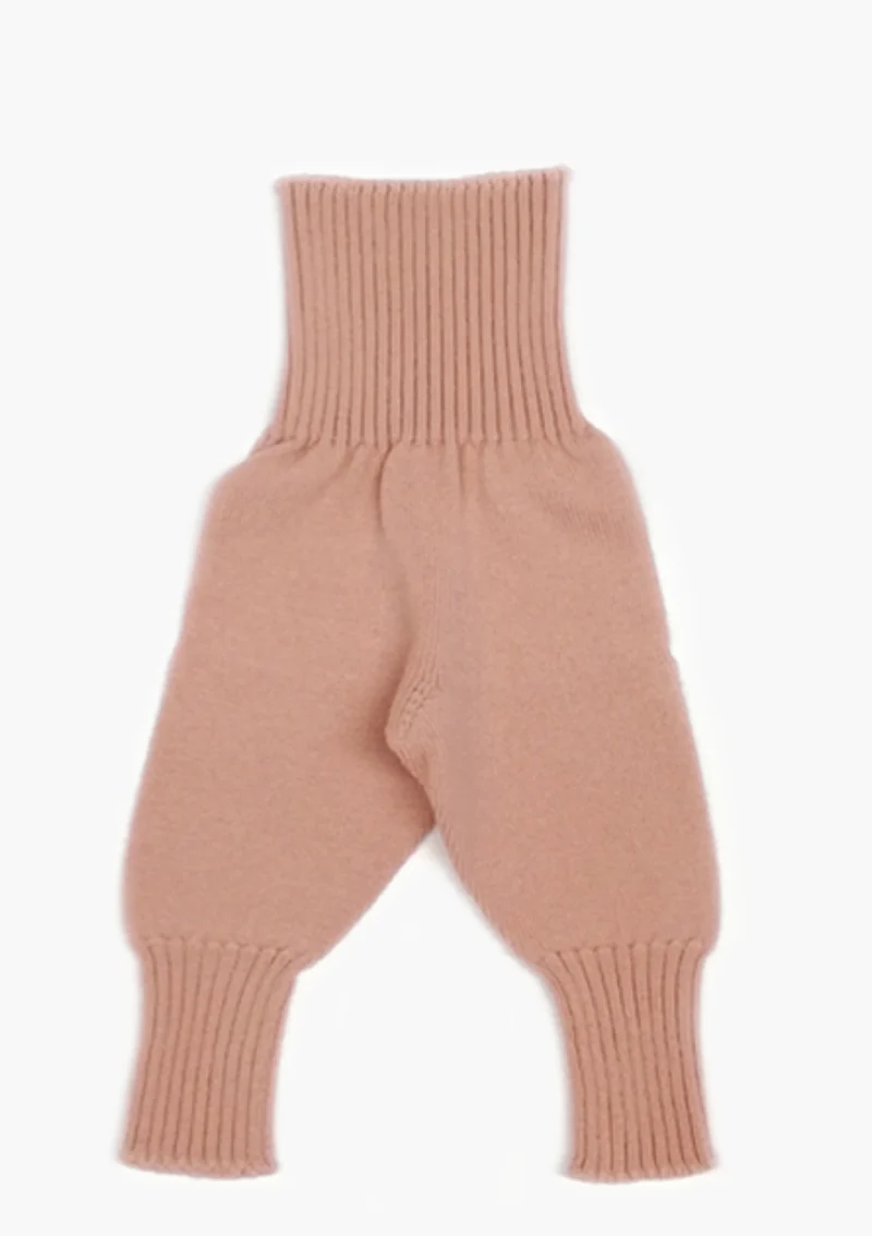 Merino Babyhose mit weichem Bund zum Mitwachsen Puder