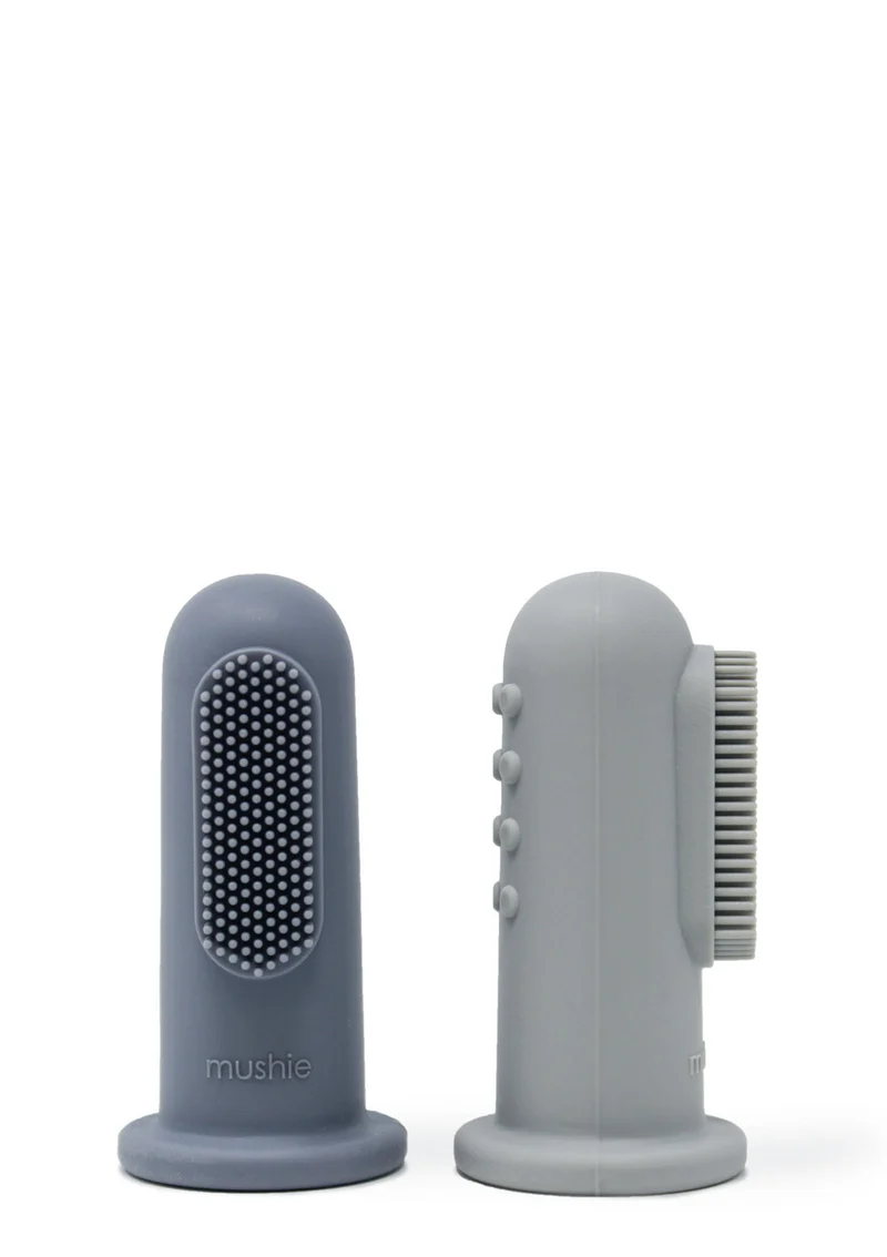 2er-Set Silikon Finger Zahnbürste Stone/Tradewinds