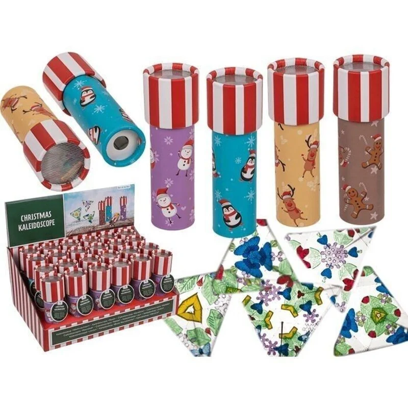 Kaleidoskop mit weihnachtlichen Motiven, verschiedene Designs