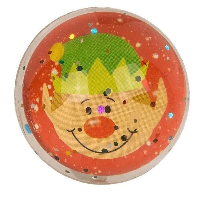 Glitzernder Flummi mit Weihnachts-Motiven - perfekt für den Adventskalender