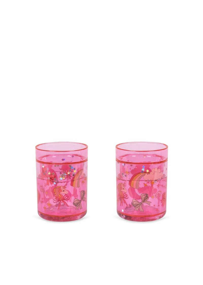 Glitzerbecher mit Einhorn-Motiv "Rainbow Bow" von Konges Slojd, einzeln