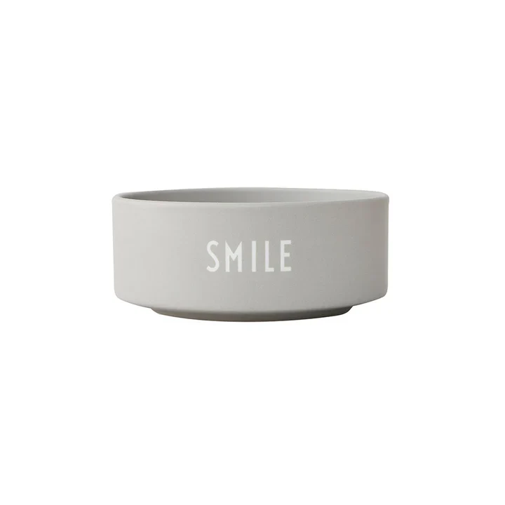 Graue "Smile" Snackschüssel von Design Letters aus Porzellan