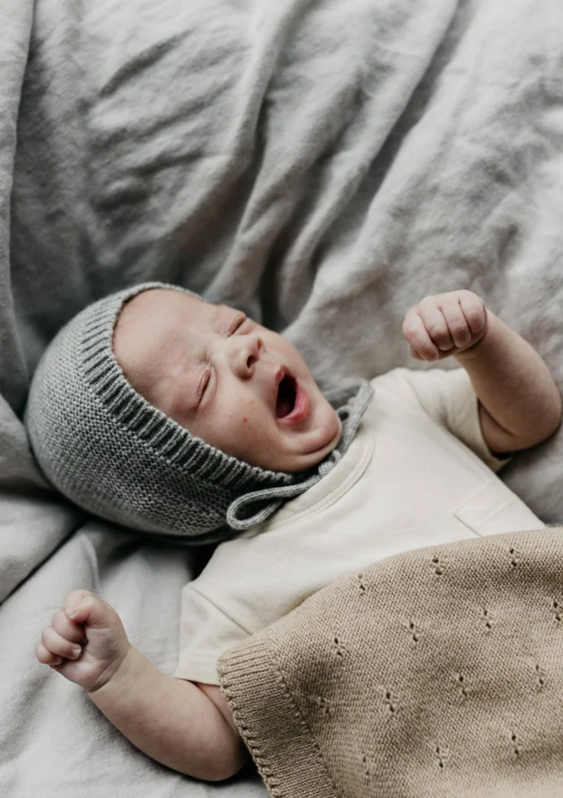Merino Bonnet 'Dolly' Grey Melange