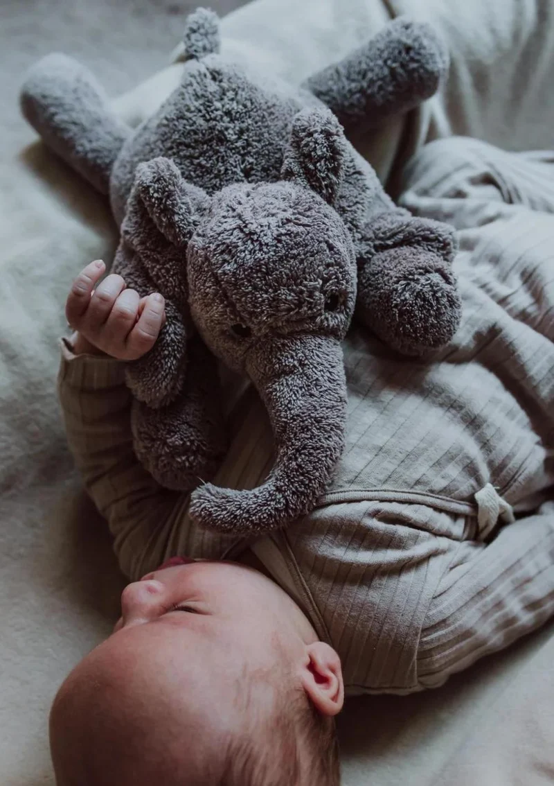 Kuscheltier mit Herzschlag 'George' grau