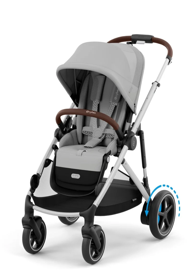 Kinderwagen 'e-Gazelle S' Stone Grey / Silver Frame