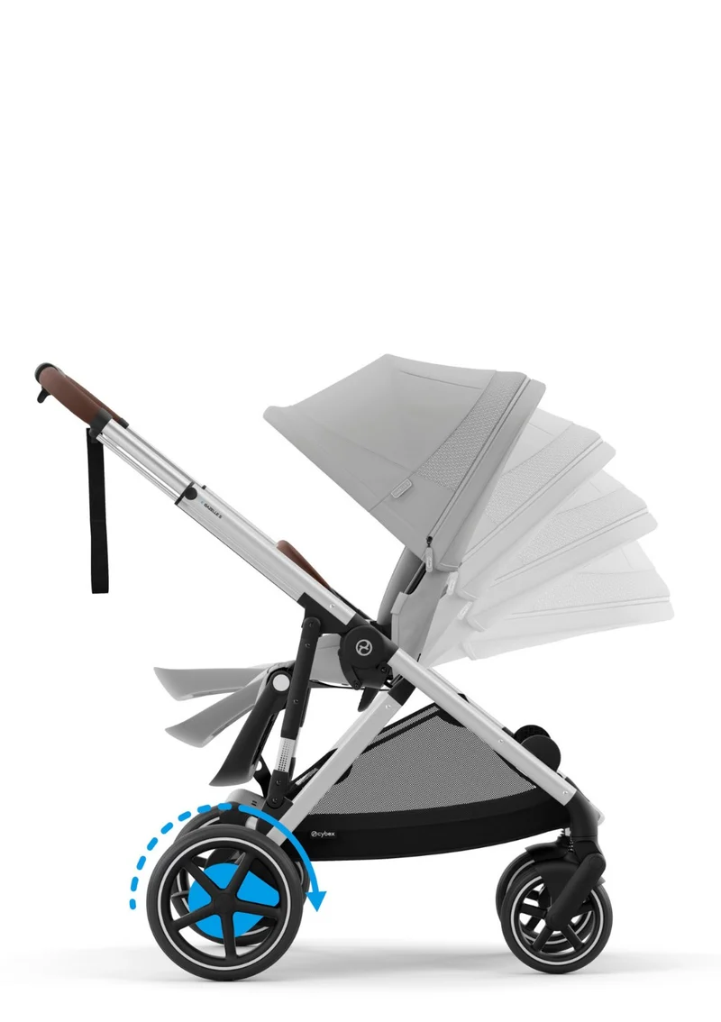 Kinderwagen 'e-Gazelle S' Stone Grey / Silver Frame