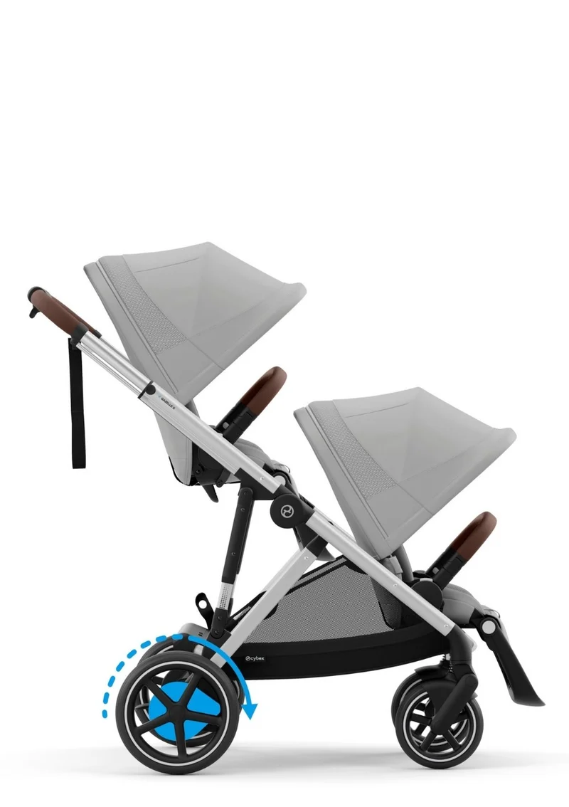 Kinderwagen 'e-Gazelle S' Stone Grey / Silver Frame