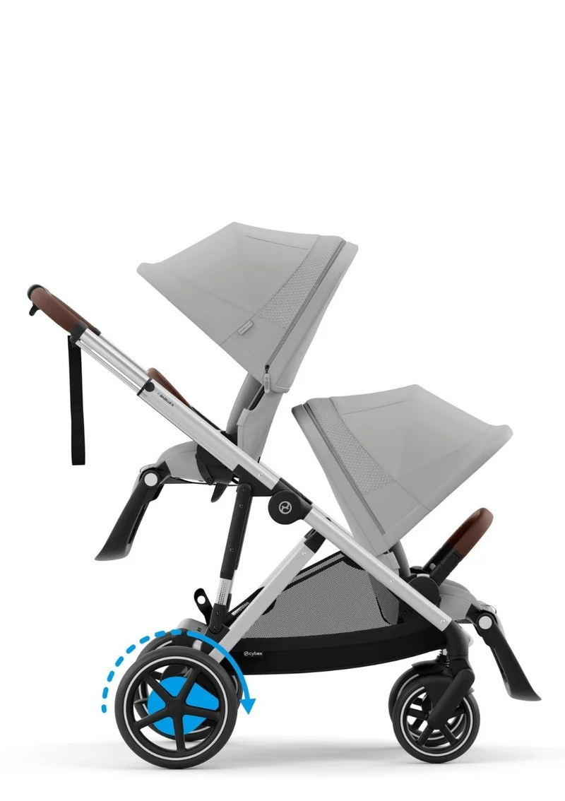 Kinderwagen 'e-Gazelle S' Stone Grey / Silver Frame