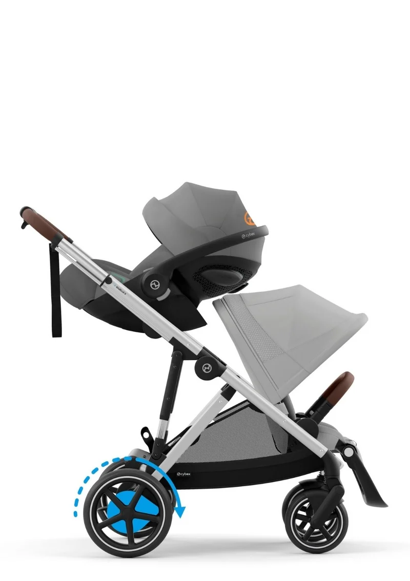 Kinderwagen 'e-Gazelle S' Stone Grey / Silver Frame
