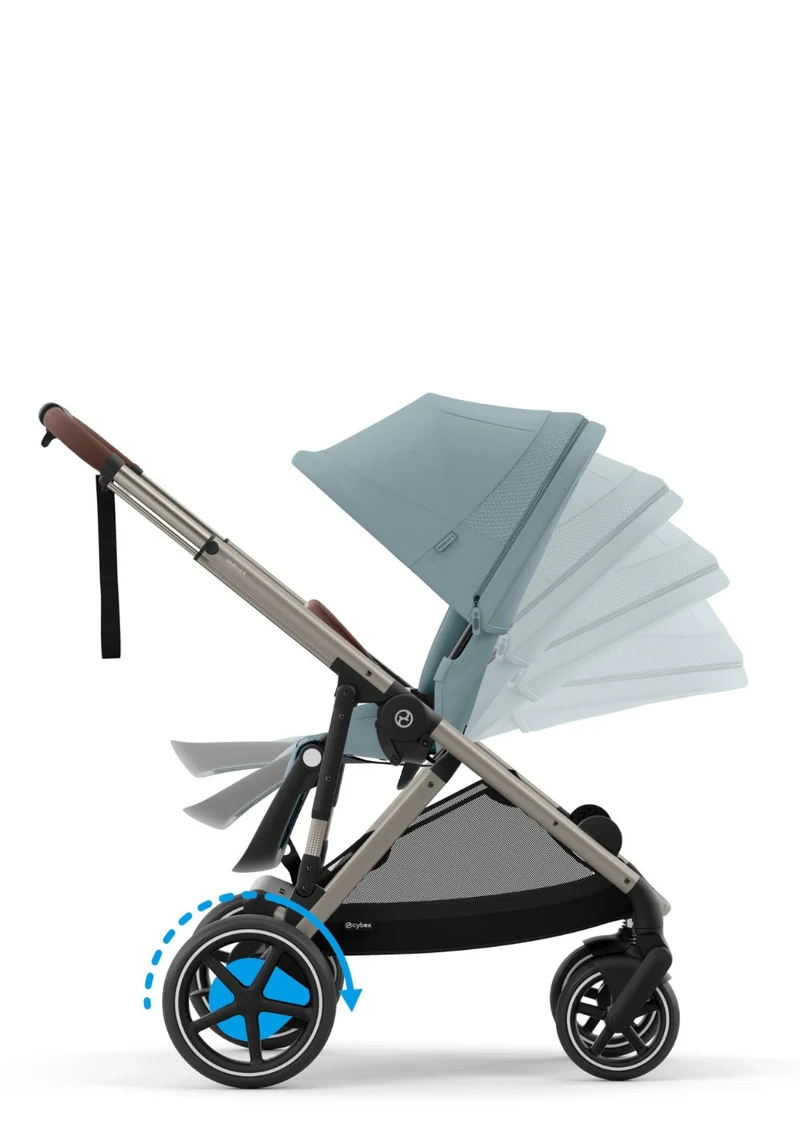 Kinderwagen 'e-Gazelle S' Stormy Blue / Taupe Frame
