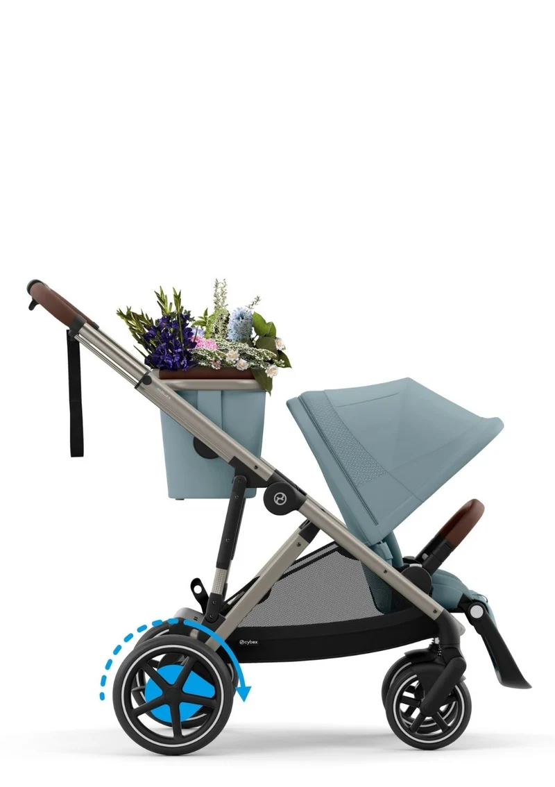 Kinderwagen 'e-Gazelle S' Stormy Blue / Taupe Frame