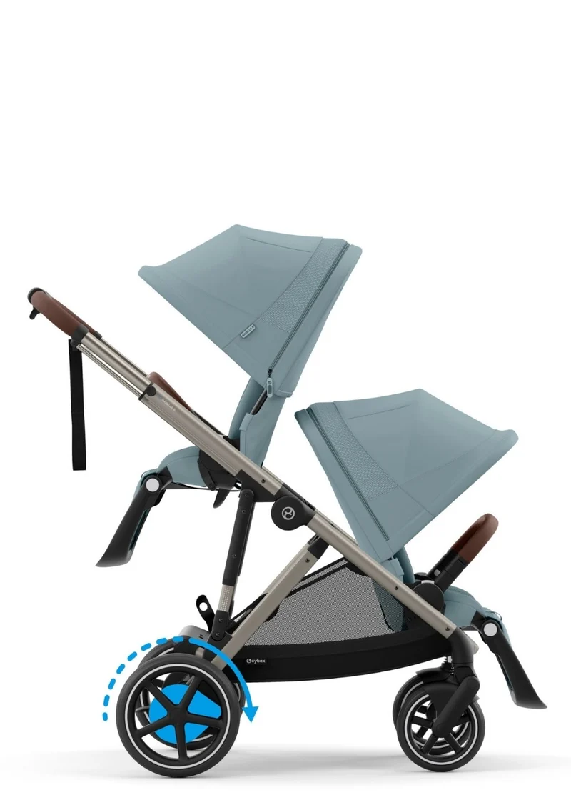 Kinderwagen 'e-Gazelle S' Stormy Blue / Taupe Frame
