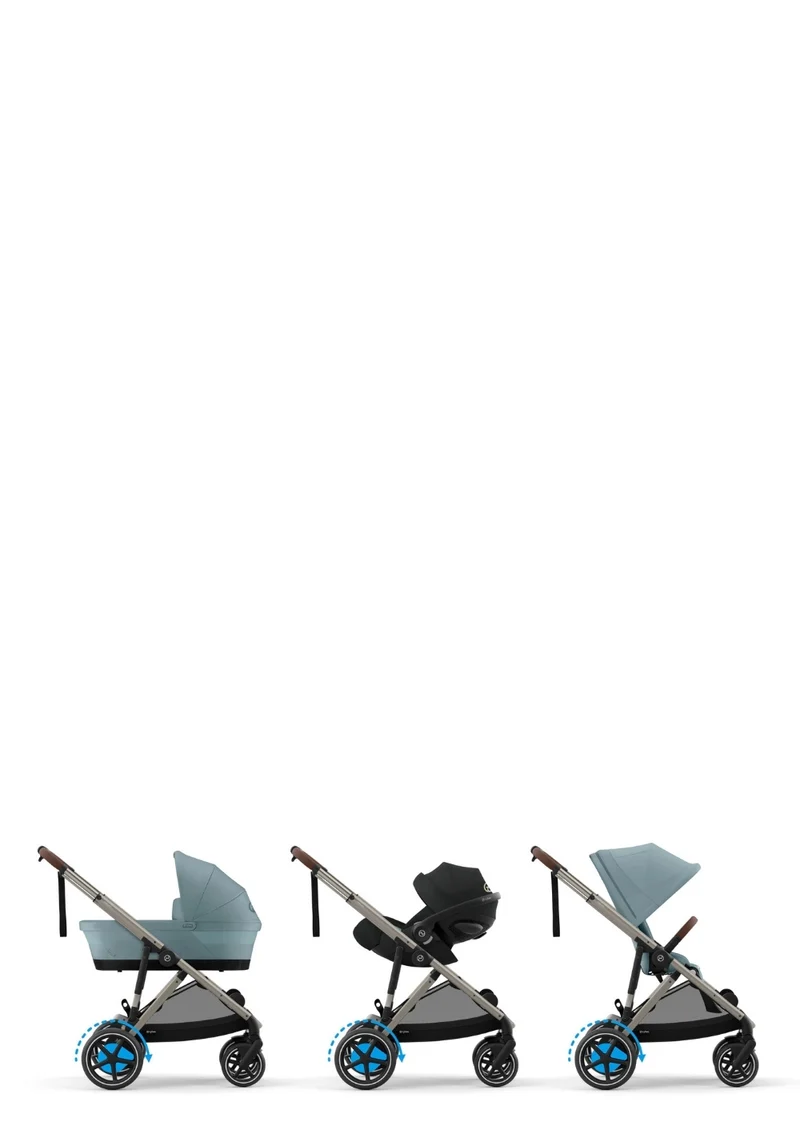 Kinderwagen 'e-Gazelle S' Stormy Blue / Taupe Frame
