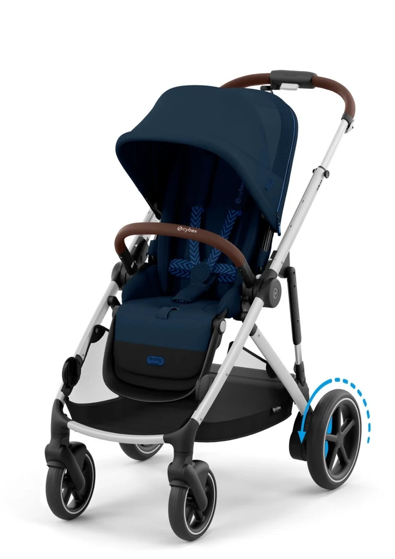 Kinderwagen 'e-Gazelle S' Ocean Blue / Silver Frame