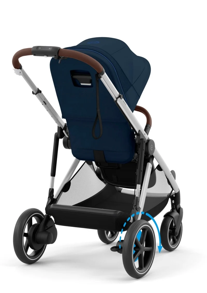 Kinderwagen 'e-Gazelle S' Ocean Blue / Silver Frame