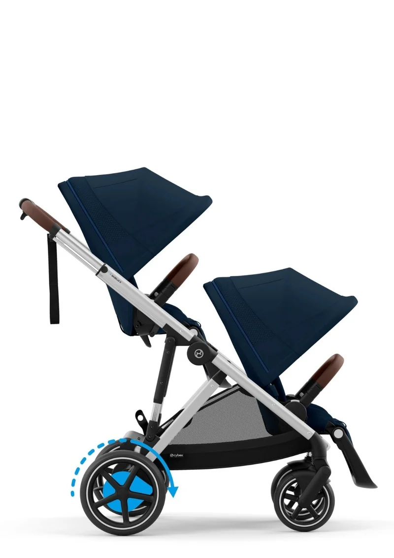 Kinderwagen 'e-Gazelle S' Ocean Blue / Silver Frame