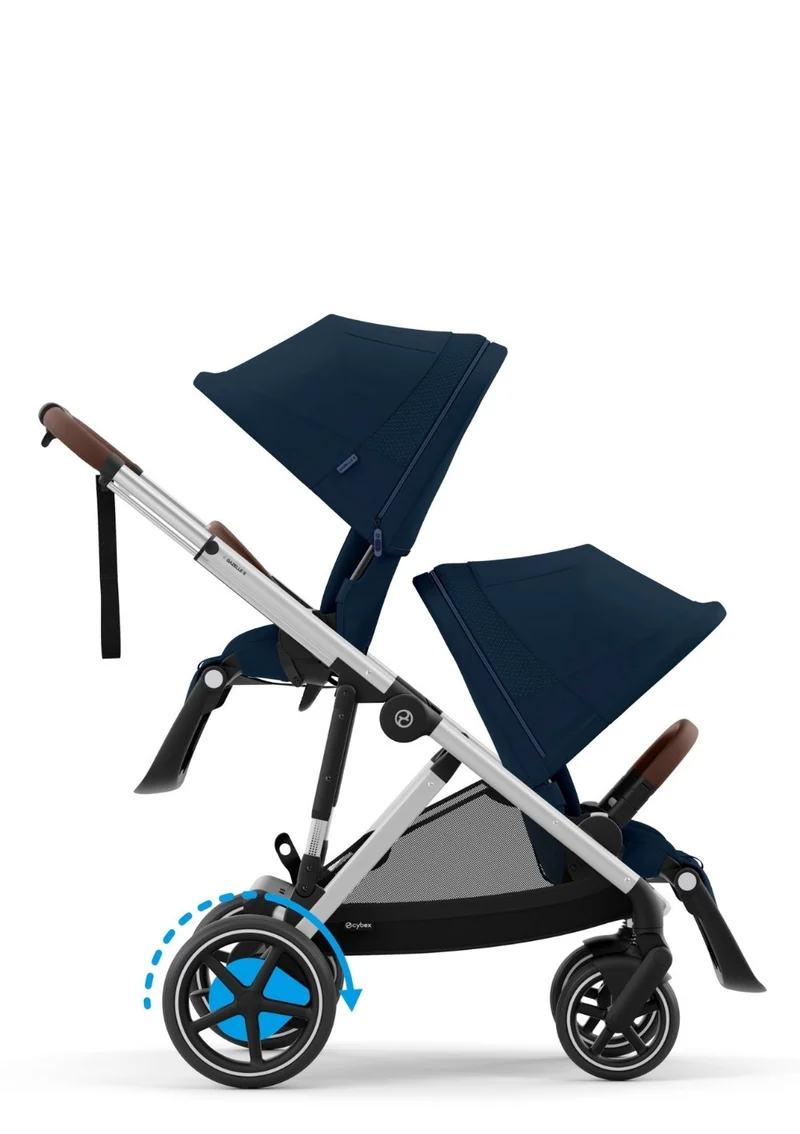 Kinderwagen 'e-Gazelle S' Ocean Blue / Silver Frame
