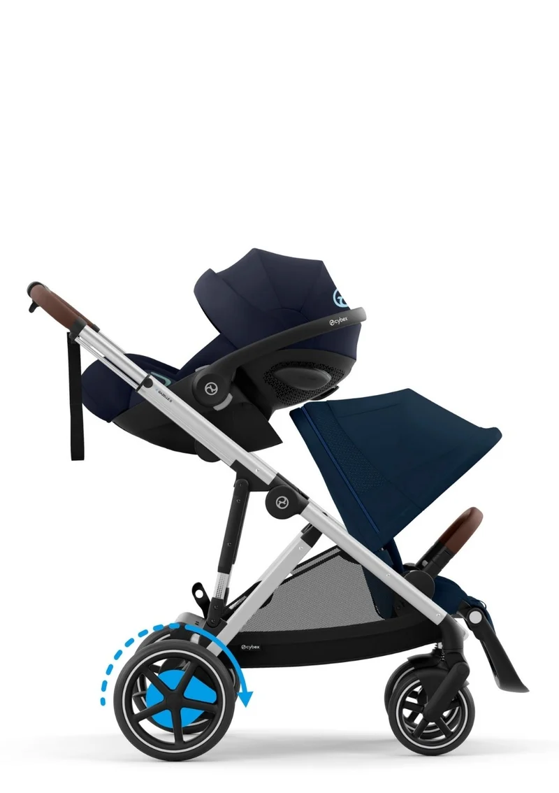 Kinderwagen 'e-Gazelle S' Ocean Blue / Silver Frame