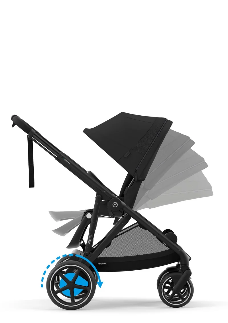 Kinderwagen 'e-Gazelle S' Moon Black / Black Frame