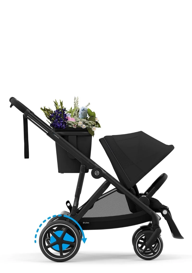 Kinderwagen 'e-Gazelle S' Moon Black / Black Frame