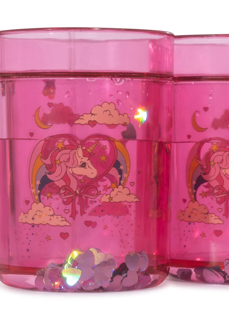 Glitzerbecher "Horn Stars" mit Einhorn-Motiv von Konges Slojd, einzeln