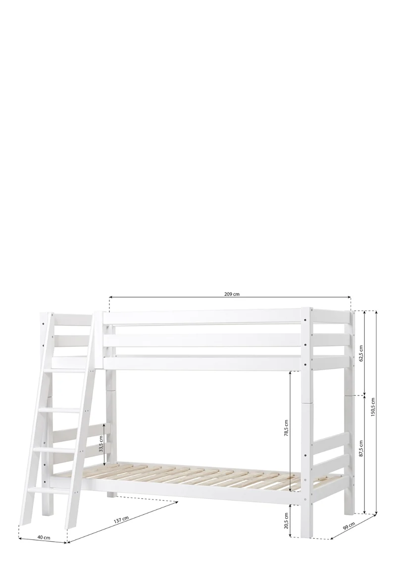'ECO Luxury' Etagenbett weiß 200 x 90 cm