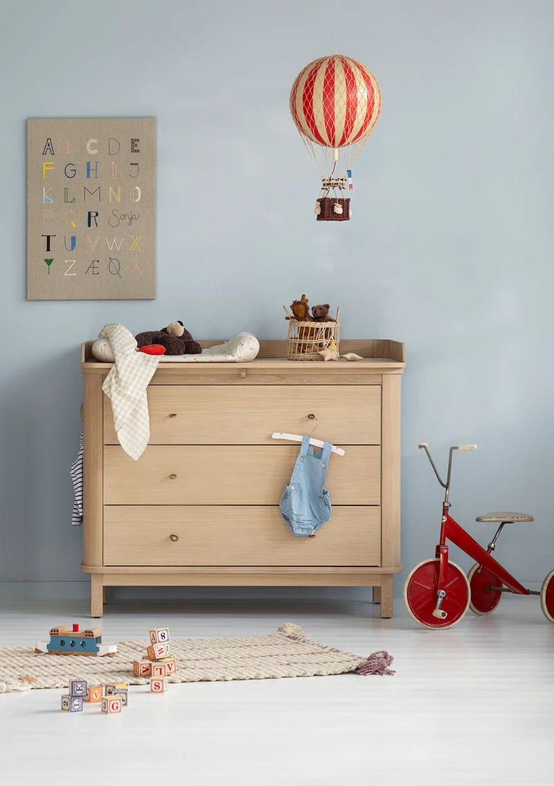 (Wickel-)Kommode 'Wood' 3 Schubladen Eiche