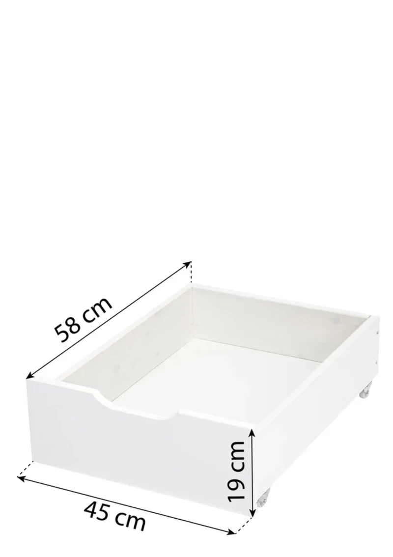 Schublade auf Rädern weiß