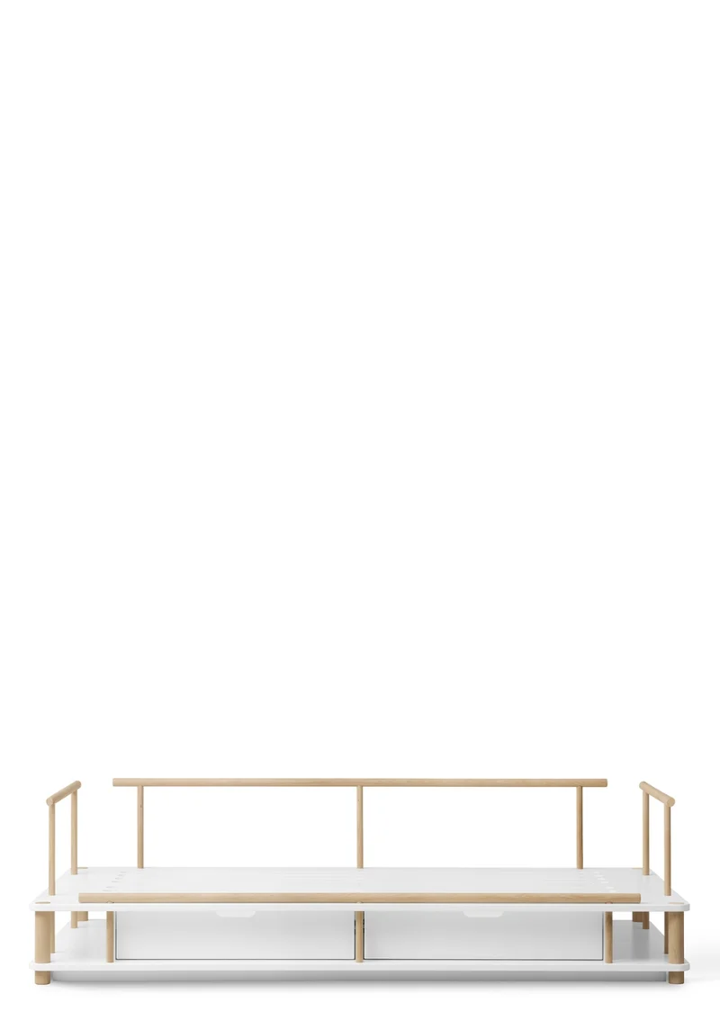 Bettsofa 'Camp Nomad' Weiß / Eiche 180 x 90 cm