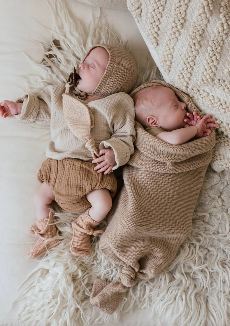 Merino Strick-Pucksack 'Cocoon' Apricot
