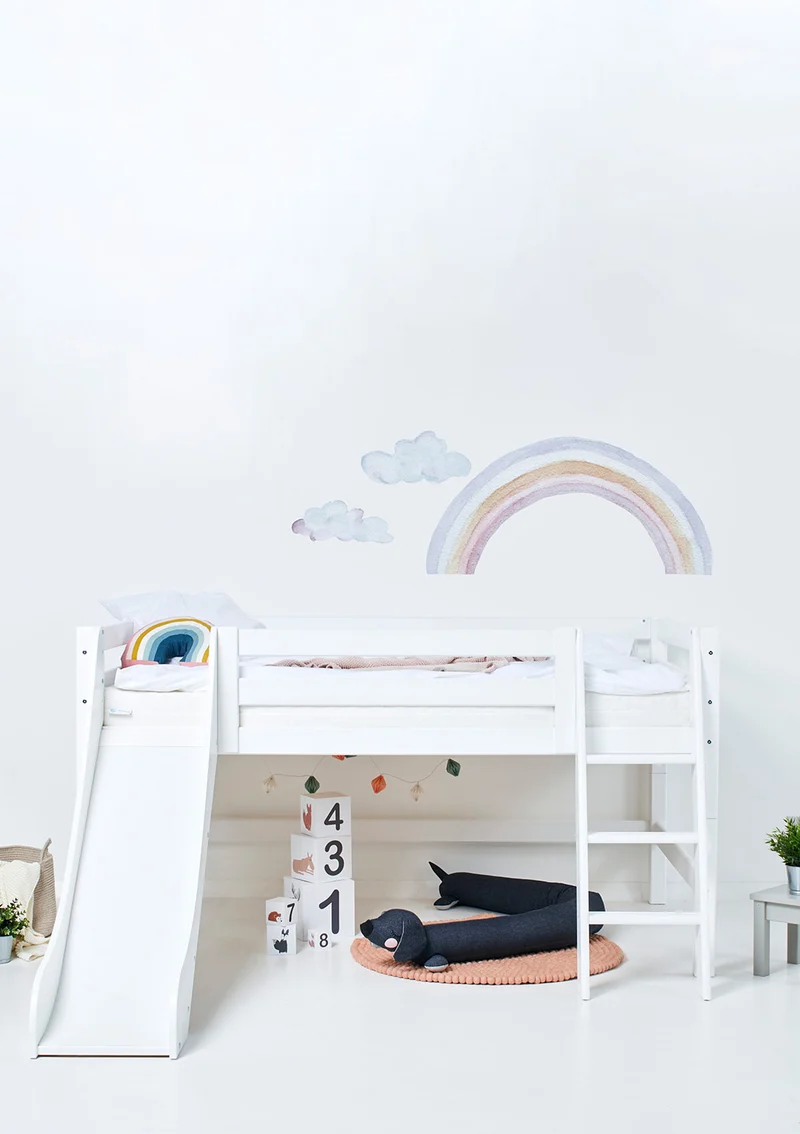 'ECO Luxury' Spielbett mit Rutsche weiß 200 x 120 cm