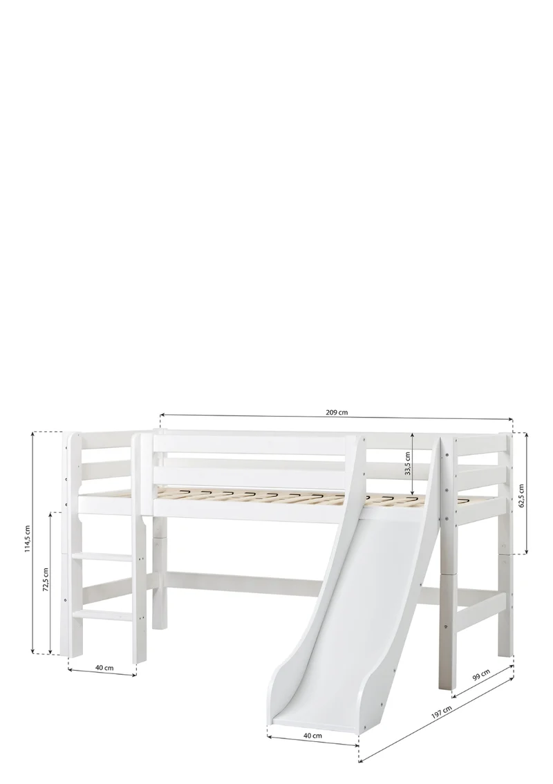 'ECO Luxury' Spielbett mit Rutsche weiß 200 x 90 cm