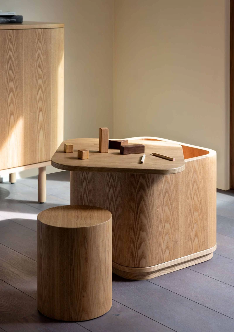 Kindertisch mit Stauraum 'Yume' Natural Ash