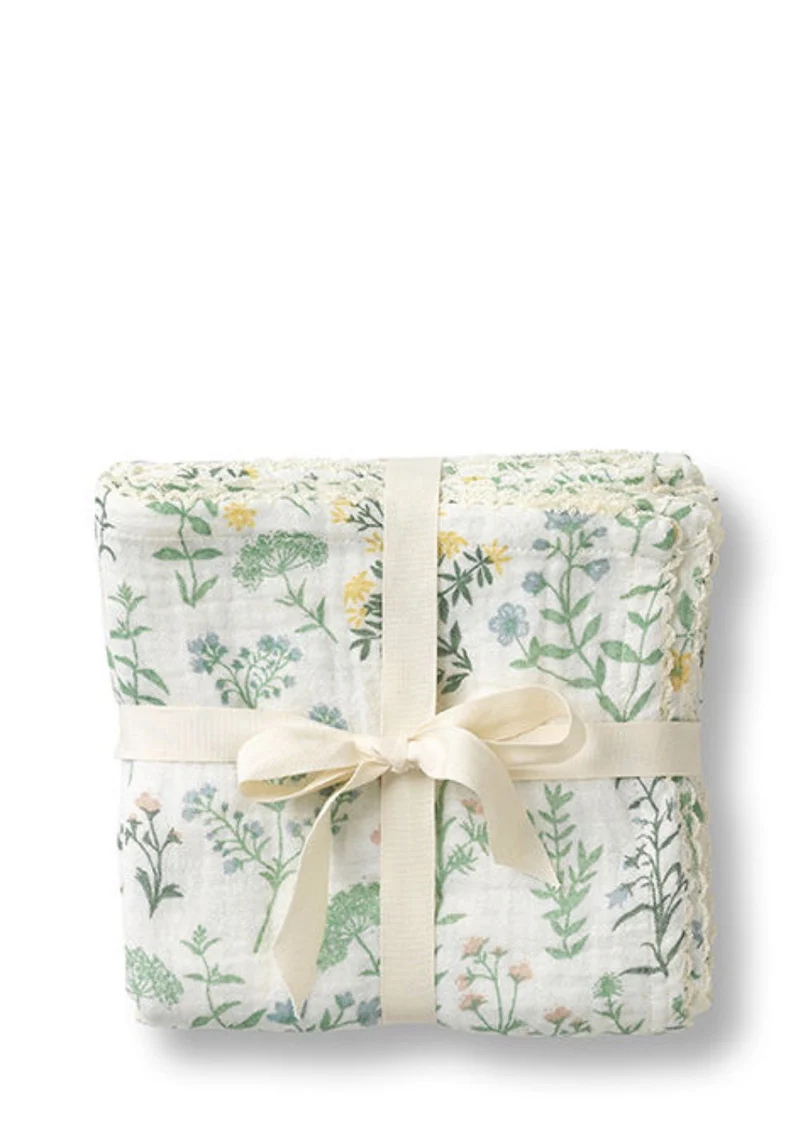 3er Pack Musselin Mulltücher 'Mio' Summer Flowers 65 x 65 cm