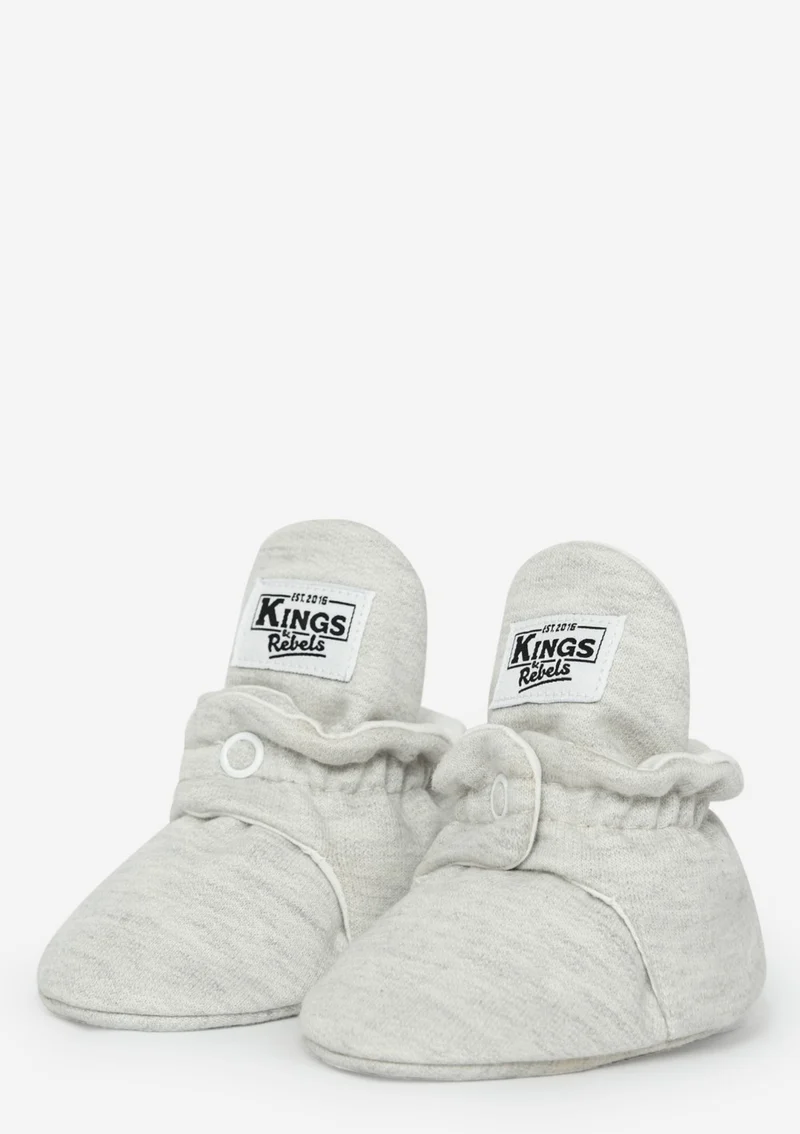 Baby Booties Cotton Light Grey