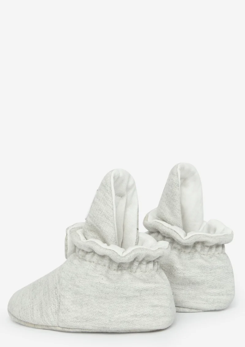 Baby Booties Cotton Light Grey