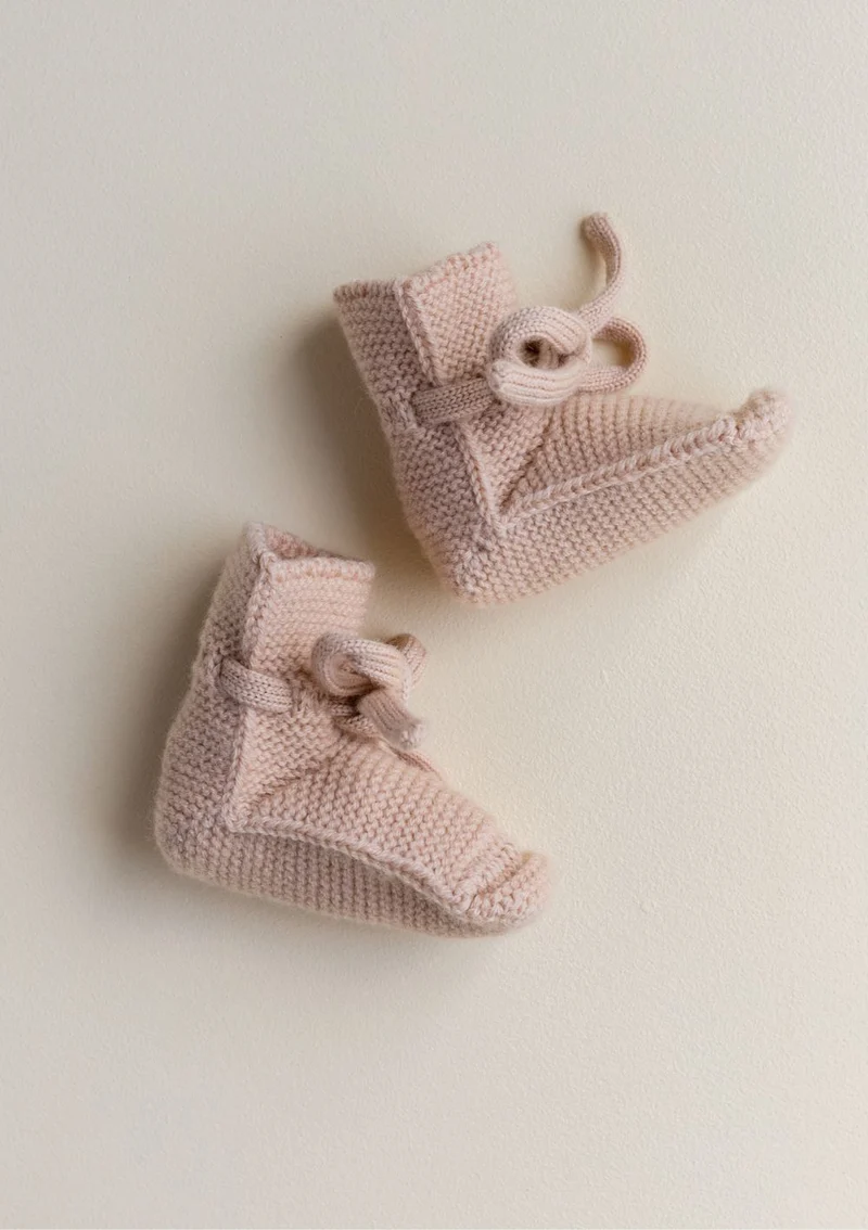 Merino Baby Booties Apricot